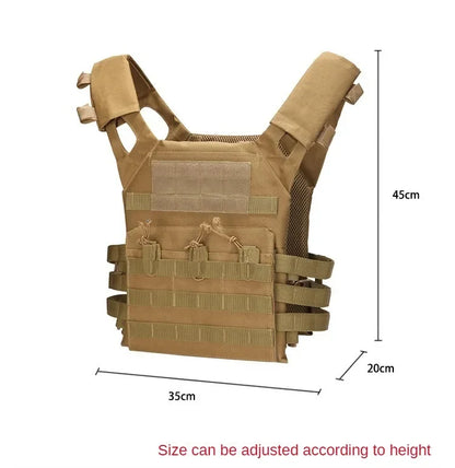 JPC Lightweight Tactical Vest With 2 Pieces  EVA Foam Board  Outdoor CS Game Jungle Security Equipment Wearing Hunting Vest