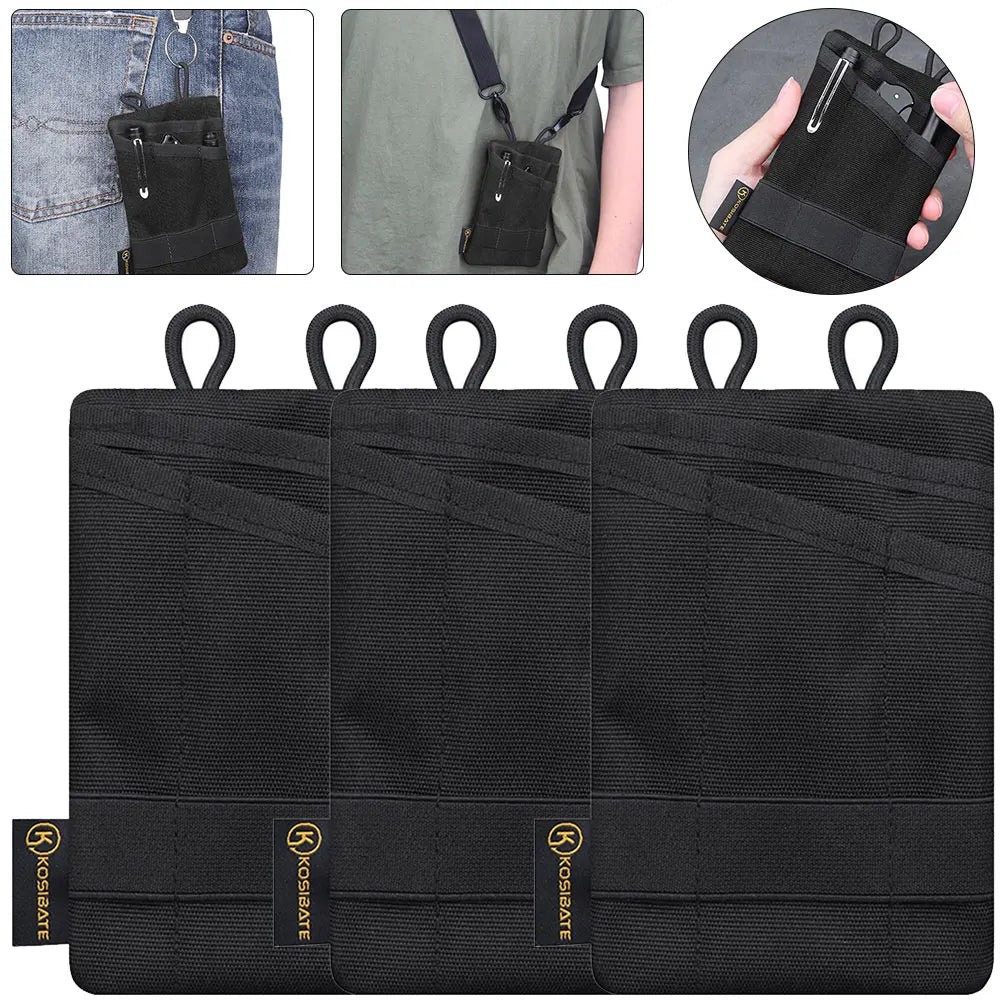 3Pcs Mini Pouch Sundries Bag Multifunctional Storage Bag Purse (Black)