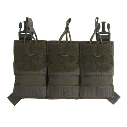 K Style Tactical Triple Magazine Pouch AR15 M4 5.56 Open-Top MAG3 Pouch for Hunting Airsoft Molle Vest Plate Carrier Front Panel