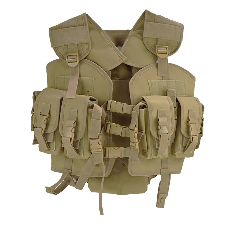 Tactical Vest Outdoor Men Airsoft Paintball Body Armor with Water Bag Camouflage Combat Vest