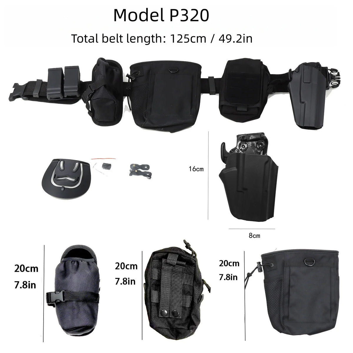Tactical Quick Release Waist Belt Set Holster Mag Magazine Accessories Bag Dump Drop Pouch for G17/18/19/22/34 IPSC Shooting