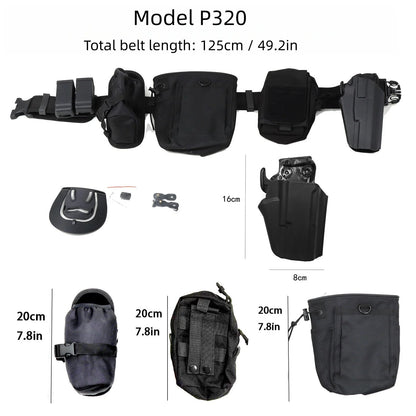 Tactical Quick Release Waist Belt Set Holster Mag Magazine Accessories Bag Dump Drop Pouch for G17/18/19/22/34 IPSC Shooting