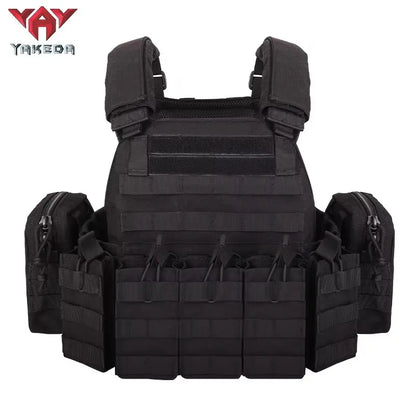 YAKEDA 1000D Nylon Tactical Vest Outdoor Hunting Protective Adjustable Multifunction Molle Vest for Airsoft Combat Equipment