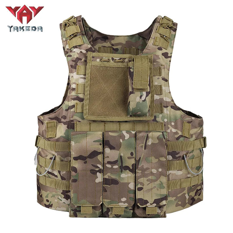 YAKEDA Molle Airsoft Vest Tactical Vest Plate Carrier Fishing Hunting Paintball Vest Armor Vest