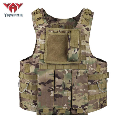 YAKEDA Molle Airsoft Vest Tactical Vest Plate Carrier Fishing Hunting Paintball Vest Armor Vest