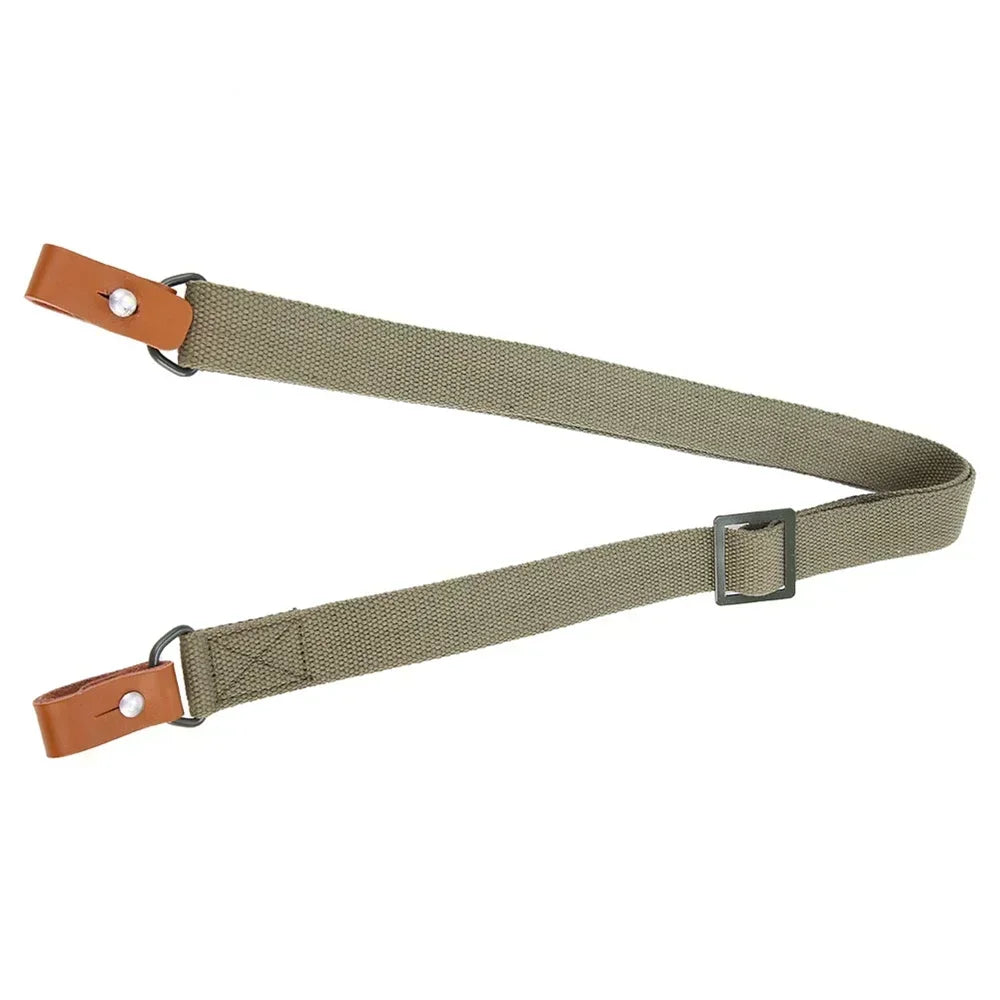Adjustable Leather Two Point Rifle Sling Outdoor Shooting  Strap AK Airsoft Tactical Accessories Equipment