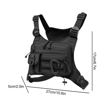 Outdoor Sports Chest Bag Adjustable Strap Multifunctional Vest Chest Bag Nylon Hunt Vest Bag Travel Commute Sports Backpack