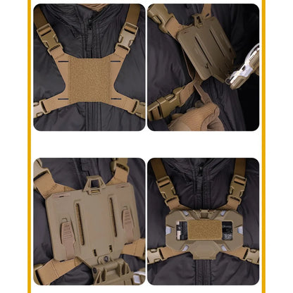 Tactical Navboard Flip Lite Harness Setup Navigator Smart Phone Holder Chest Rig Front Placard Navigation Outdoor Hunting Vest