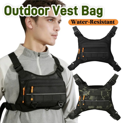 Tacti-cal Chest Bag Men Running Front Vest Backpack Rig Pouch Hiking Cycling Outdoor Camping Fishing Hunting Travel Molle Bag
