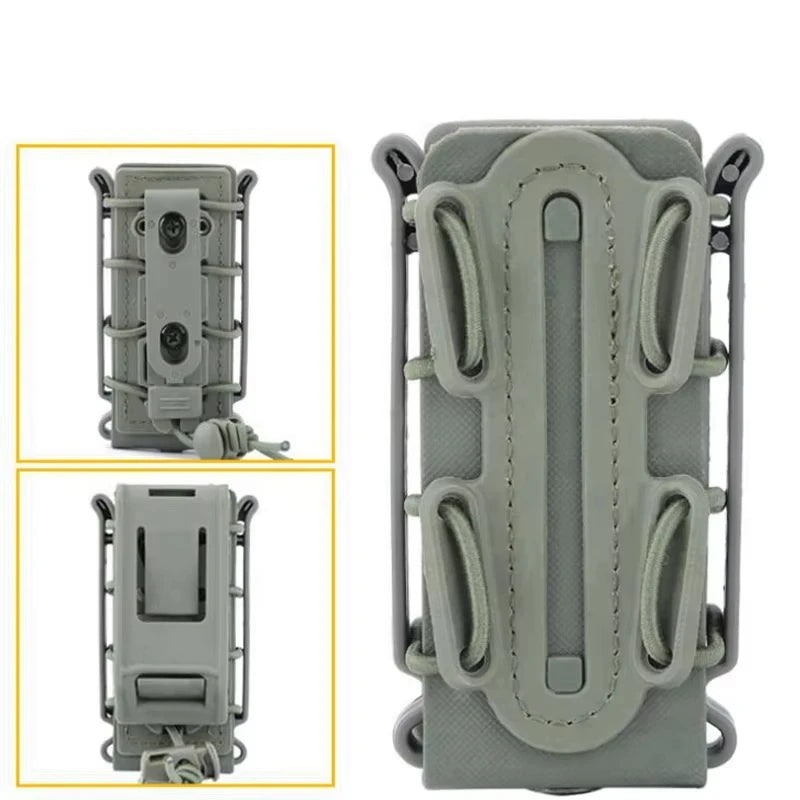 Tactical Molle 9mm Magazine Pouch Pistol Mag Holder with Belt Clip for Glock 17 19 Beretta M9 Fastmag Soft Shell Holster Hunting