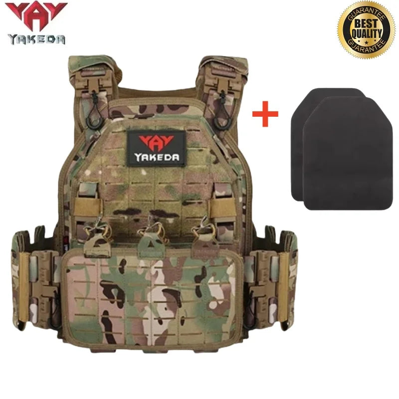 YAKEDA Tactical Vest 6094 Fast detachable light laser cut outdoor hunting black gear carry vest of high quality
