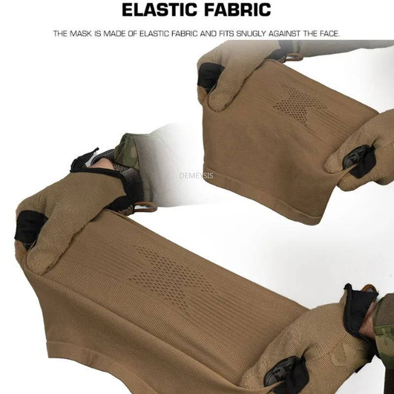 Tactical Steel Mesh Face Mask Breathable Knit Neck Gaiter for Wargame Cosplay Shooting Outdoor Combat Training Gear