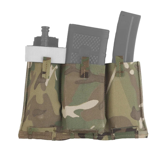 Tactical Elastic Triple Mag Pouch Panel Multi-Purpose MOLLE System Mount Hunting Combat Airsoft Magazine Bag Expand Accessories