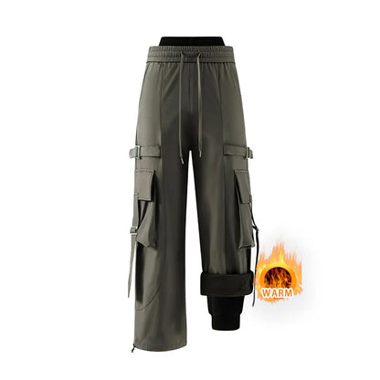 Winter Hiking Pants Men Outdoor 3 In 1 Waterproof Windproof Mountaineering Sports Trousers Warm Solid Camping Skiing Cargo Pants