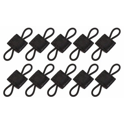10PCS Black Outdoor Nylon Fastener Tactical Binding Retainer Elastic Molle Ribbon Buckle for Backpack Equipment Accessories