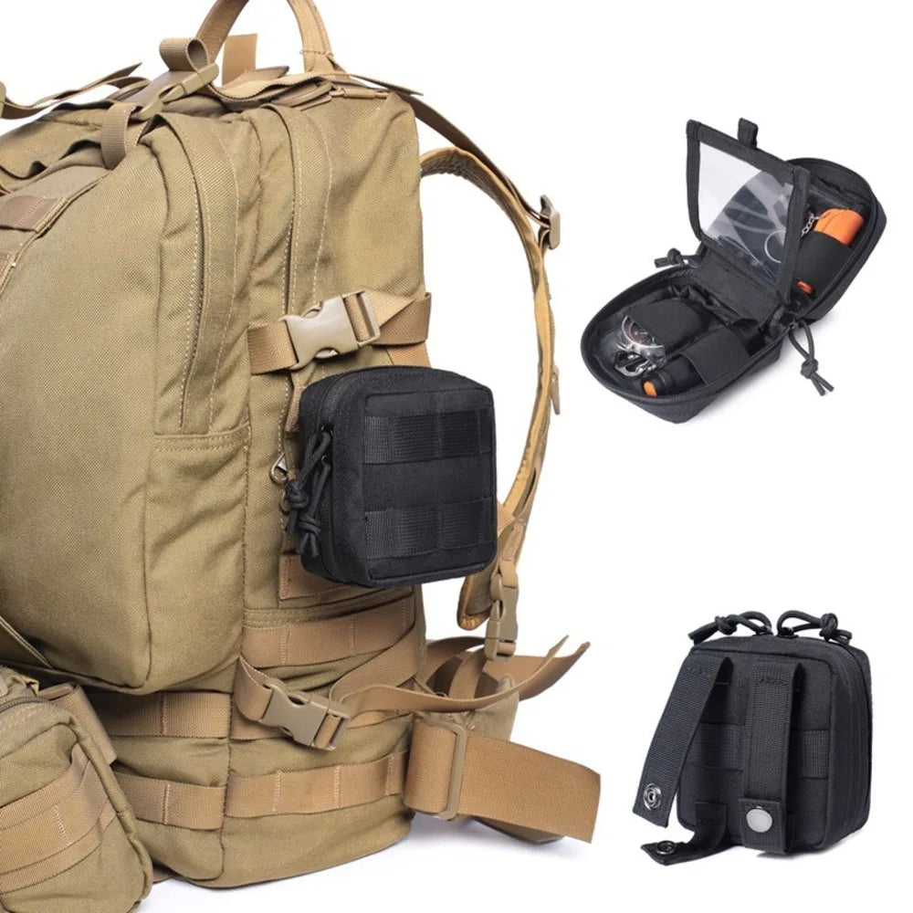 Tactical EDC Micro Molle Utility Pouch Mini Knife Compass Flashlight Card Storage Bag Waist Belt Outdoor Hiking Camping Hunting