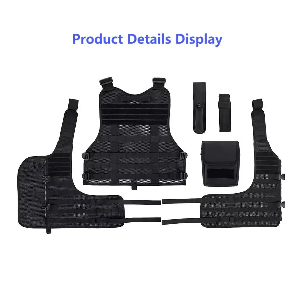 Tactical vest mesh multi pocket patrol security vest with adjustable vest