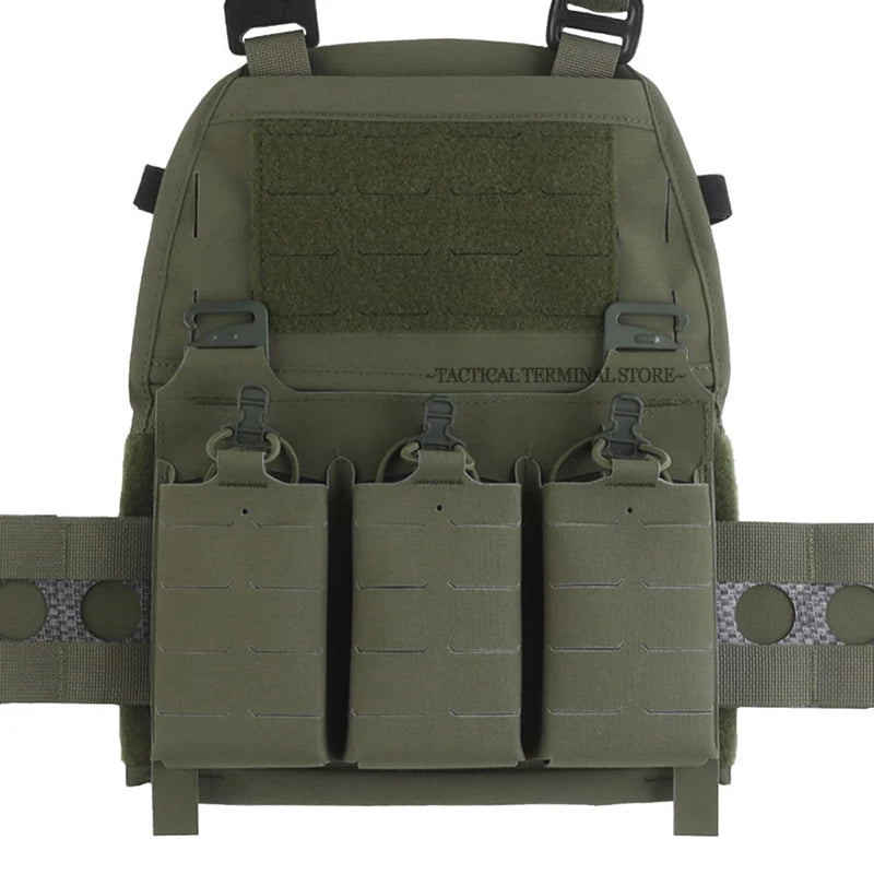 V5 FCPC Tactical Vest Ferro Plate Carrier Hunting Portable MOLLE Airsoft Triple Magazine Pouch with Zip On Back Panel Banger
