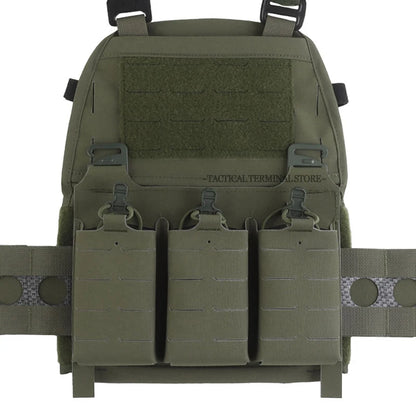 V5 FCPC Tactical Vest Ferro Plate Carrier Hunting Portable MOLLE Airsoft Triple Magazine Pouch with Zip On Back Panel Banger