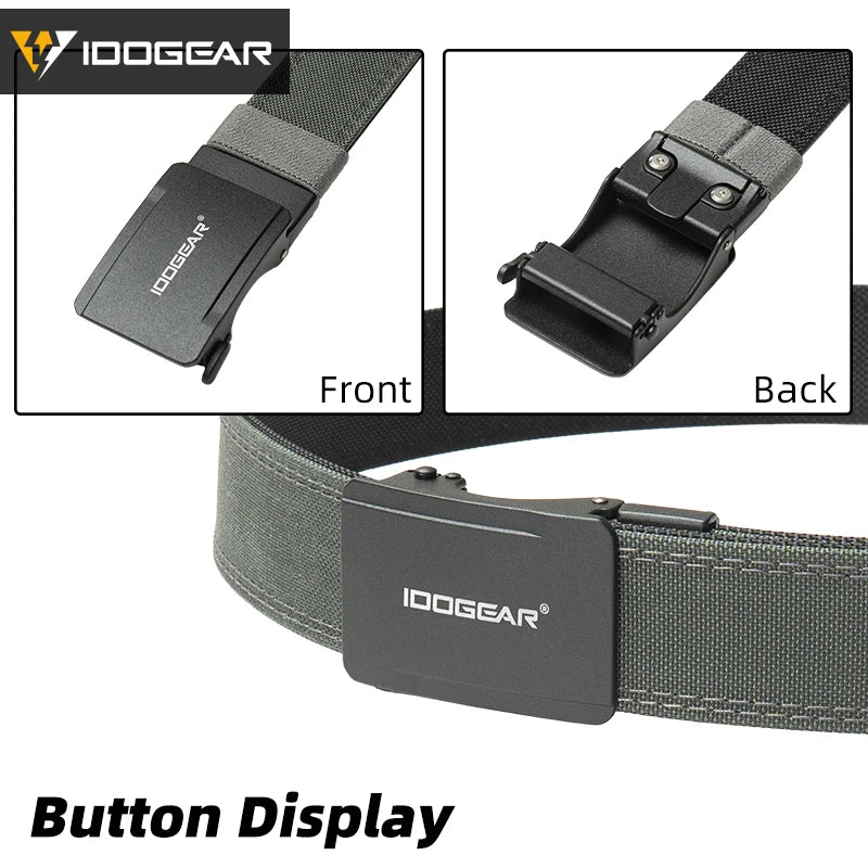 IDOGEAR Tactical 1.5” Belt 1000D Nylon with Slide Buckle for Men No Holes Adjustable Trim to Fit 3449