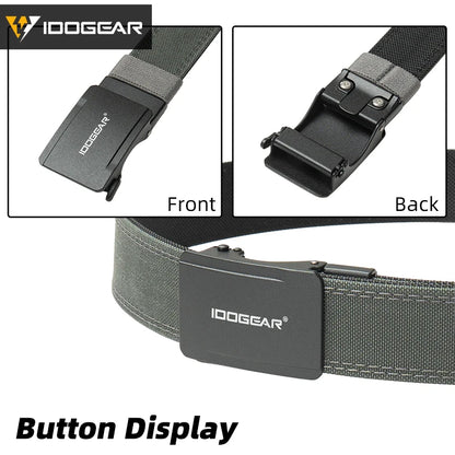 IDOGEAR Tactical 1.5” Belt 1000D Nylon with Slide Buckle for Men No Holes Adjustable Trim to Fit 3449