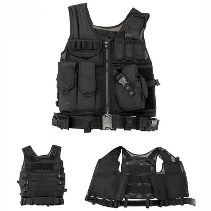 Tactical Breathable Vest SWAT Protective Police Armor Vests  Airsoft Paintball Combat Mens Adjustable Outdoor CS Training Jacket