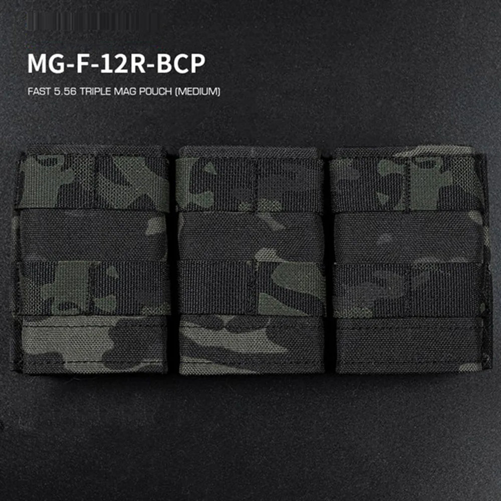 Tactical Fast 5.56 Triple Mag Pouch Medium M4 KYWI Molle Magazine Pouch Insert Open Malice Clip Strap Hunting Airsoft Accessorie