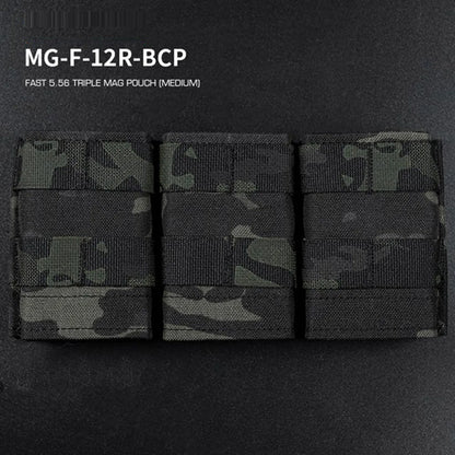 Tactical Fast 5.56 Triple Mag Pouch Medium M4 KYWI Molle Magazine Pouch Insert Open Malice Clip Strap Hunting Airsoft Accessorie