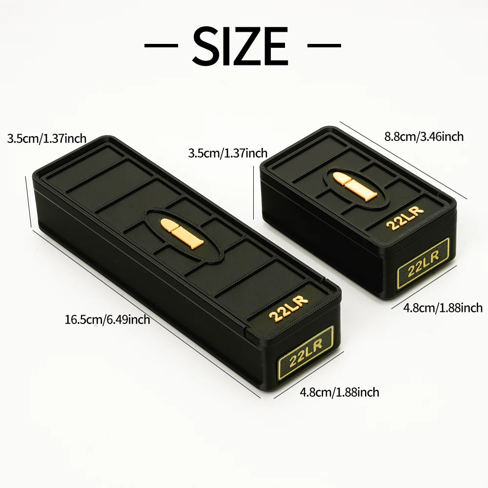 .22LR Ammo Storage Box 50/100 Round Two Ammo Capacity Storage Box 3D Printed Plastic Material