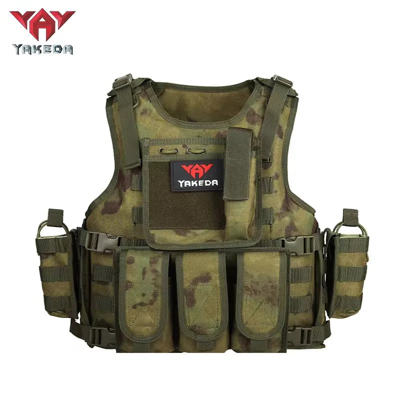 YAKEDA Tactical Vest Camouflage Body Armor Sports Wear Hunting Molle Black