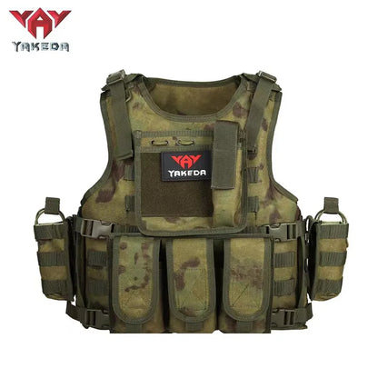YAKEDA Tactical Vest Camouflage Body Armor Sports Wear Hunting Molle Black
