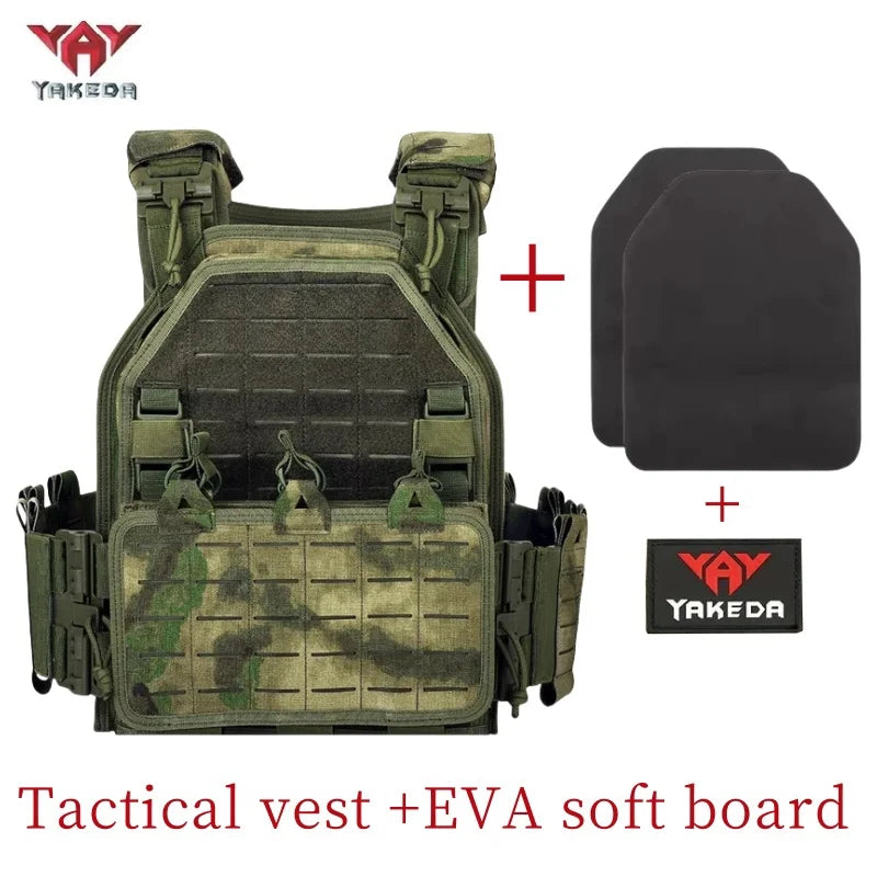 YAKEDA Tactical Vest 6094 Fast detachable light laser cut outdoor hunting black gear carry vest of high quality 1000D nylon