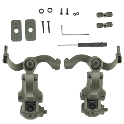 BOOIU Tactical Headset Holder Fast Helmet Rail Mount Adapter Multi-Angle Rotation Pickup Headphone Bracket OPS CORE ARC/Wendy