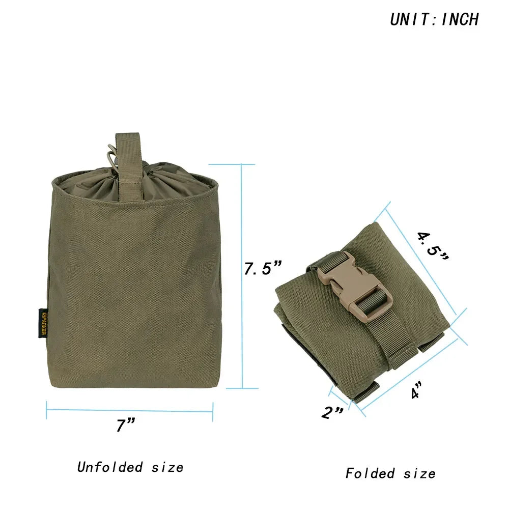 Tactical Molle Recycle Pouch Drop Pouch Portable Folding Recovery Storage Bag Outdoor Hunting  Waist Pack Bags
