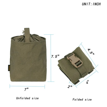 Tactical Molle Recycle Pouch Drop Pouch Portable Folding Recovery Storage Bag Outdoor Hunting  Waist Pack Bags