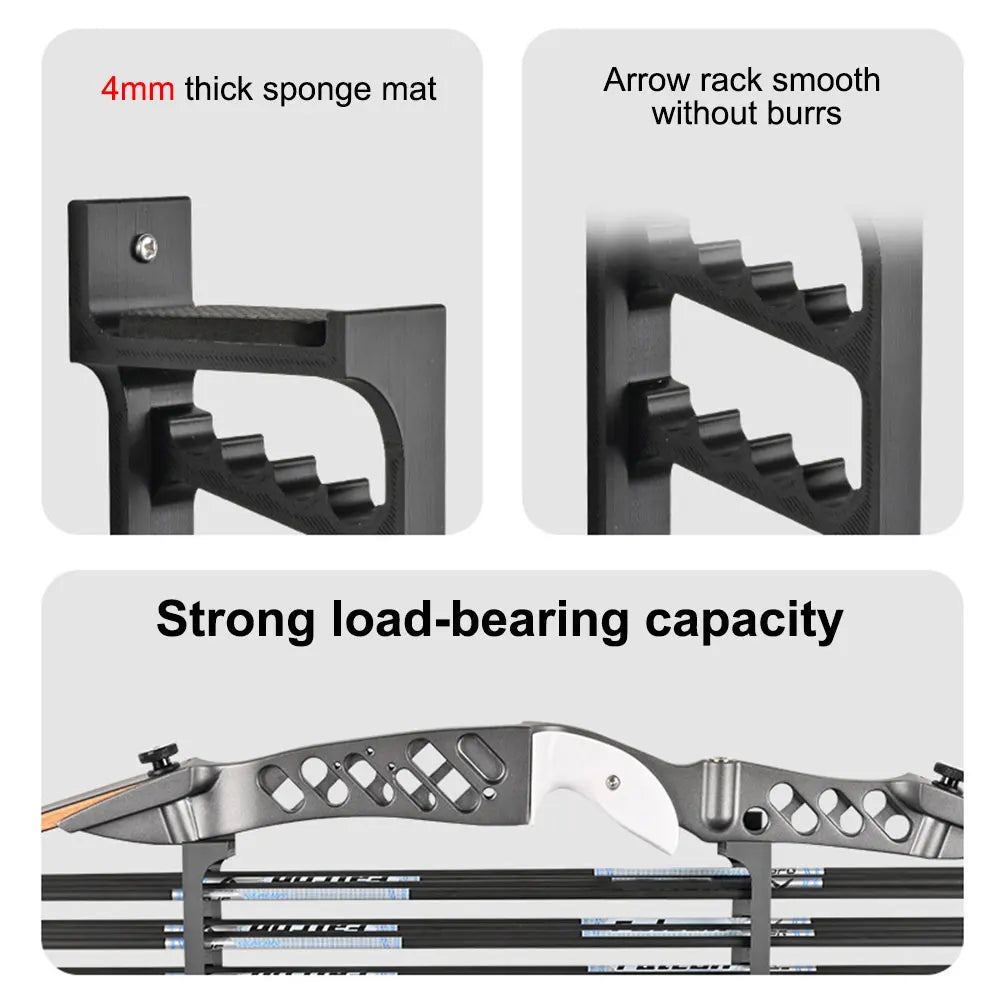 Hot Compound Bow Stand Arrow Holder Wall Mount Recurve Arch Ledge Composite Bow Support Hunting Bow Hanger Archery Arrow Rest