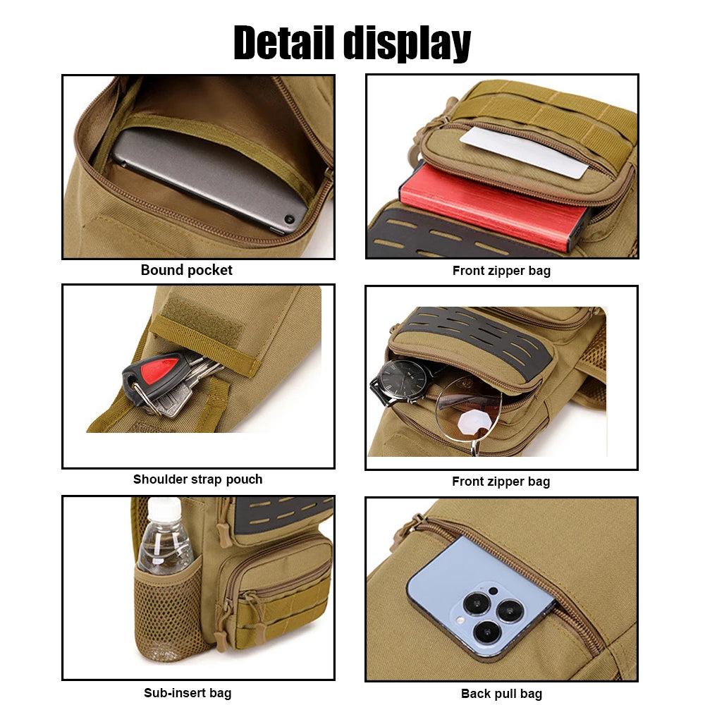 Tactical Sling Chest Pack Crossbody Shoulder Pouch Outdoor Handbag Camping Climbing Shoulder Backpack Hunting Bag