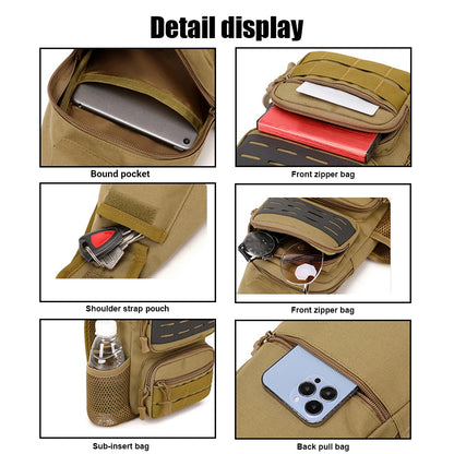 Tactical Sling Chest Pack Crossbody Shoulder Pouch Outdoor Handbag Camping Climbing Shoulder Backpack Hunting Bag