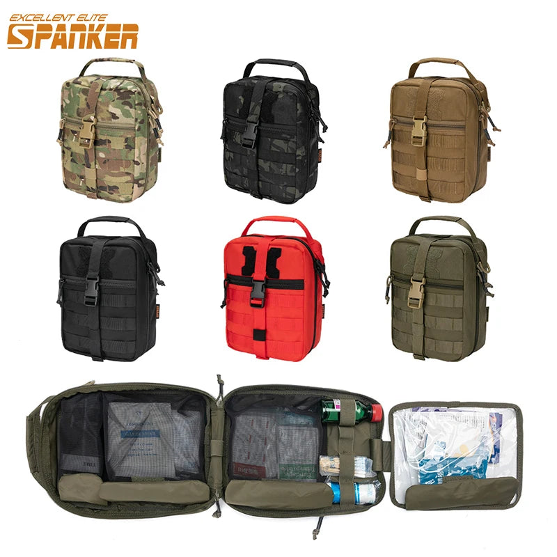 Spanker Multifunctional Medical First Aid Bag Molle EDC Pouch Tactical Portable Emergency Kit Hunting Vest Accessories Bag