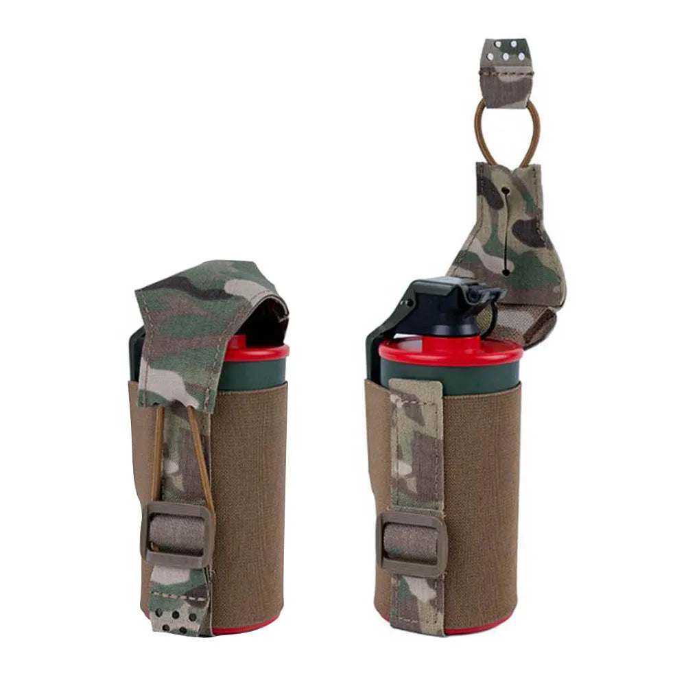 Tactical Smoke Grenade Pouch V2 MOLLE System Outdoor Hunting Shooting CS Wargame Elastic Ammo Bag Quick Release Waist Belt Gear