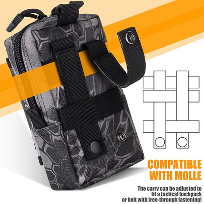 Tactical MOLLE EDC Utility Waist Bag & Cell Phone Pouch Compact EDC Outdoor Gadget Organizer Vest Pack Purse Smartphone Holster