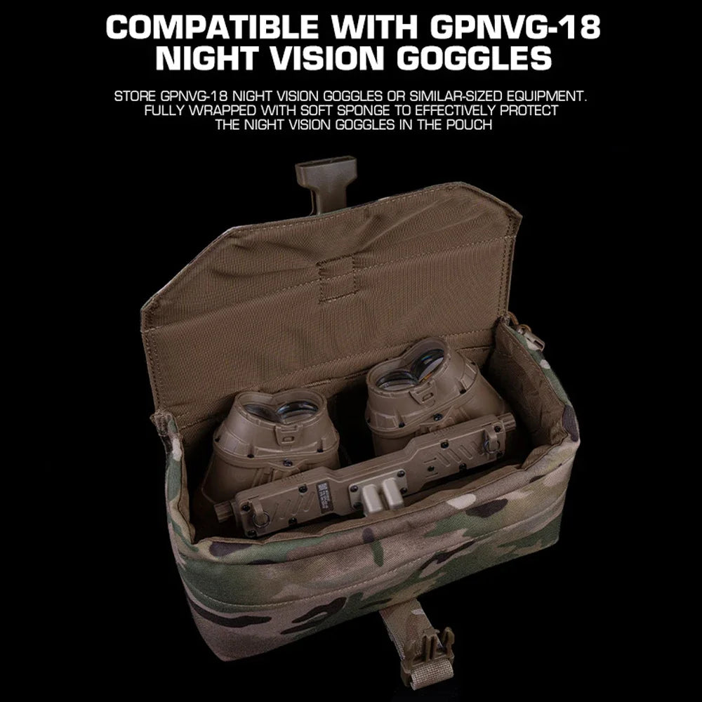 Tactical GPNVG-18 Pouch Protection Storage Bag Night Vision Goggle Pouch Ranger Green Padded MOLLE Shock Absorbed NVG Pouch