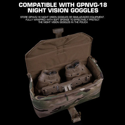 Tactical GPNVG-18 Pouch Protection Storage Bag Night Vision Goggle Pouch Ranger Green Padded MOLLE Shock Absorbed NVG Pouch