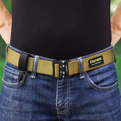 3pieces Tactical Nylon Webbing Buckle Carabiner Molle Belt Clip Key Buckle, Suitable for Outdoor Sports