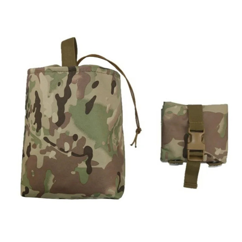 Folding Molle Magazine Dump Pouch Hunting Airsoft Ammo EDC Tool Bag Foldable Utility Recovery Mag Holster