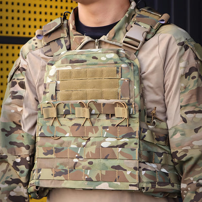 Wosport CPC Tactical Vest with 3 Magazine Pouch Utility Side Pockets PTT Holder Rear Zipper Expansion Design for Airsoft Hobby