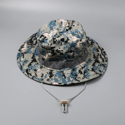 Camouflage Tactical Boonie Hats Camping Climbing Bucket Sniper Hat Men Outdoor Fishing Hiking Cap Sun Protective Boonie Caps