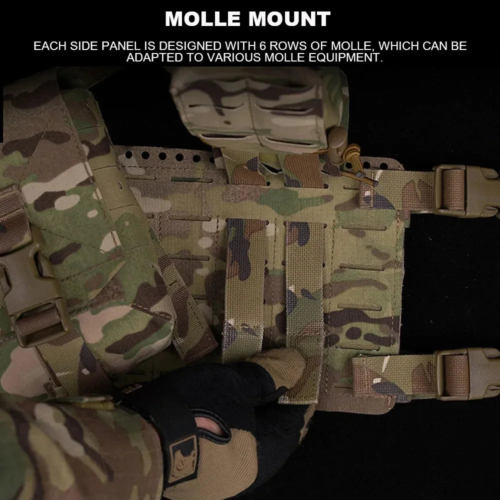 Alpha Tactical Chest Rig MOLLE System Modular Quick Release Vest fit  Airsoft Magazine Pouch Outdoor Hunting Waist Bag