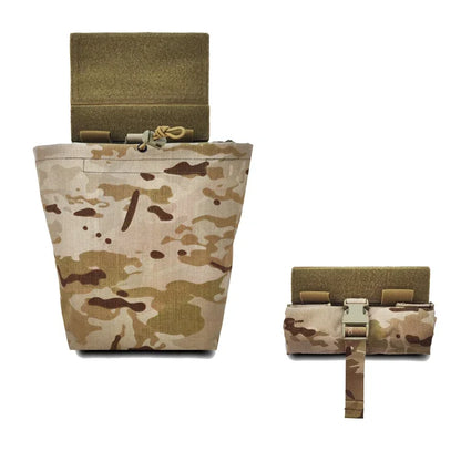 Tactical Foldable Pouch Airsoft Multicam EDC Molle Dump Pouch Hanging Recycling Extended Storage Abdominal Bag