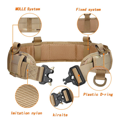 MOLLE Adjustable Tactical Waistbelt Quick Release Durable for Cs TrainingStylish Unisex Design Perfect for All Weather Combat
